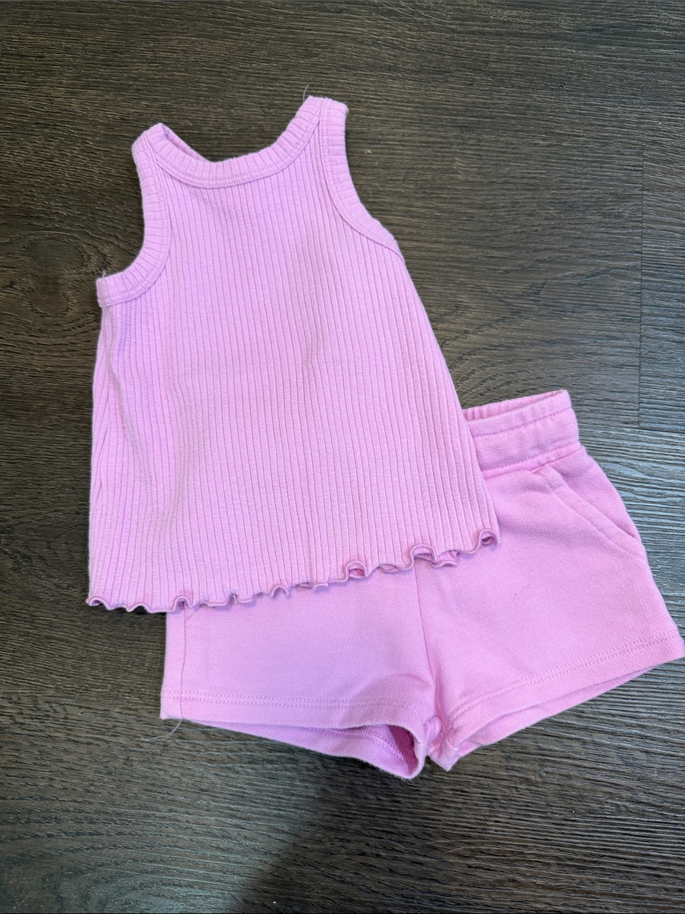 Cat and Jack Pink Ribbed Tank and Shorts Set